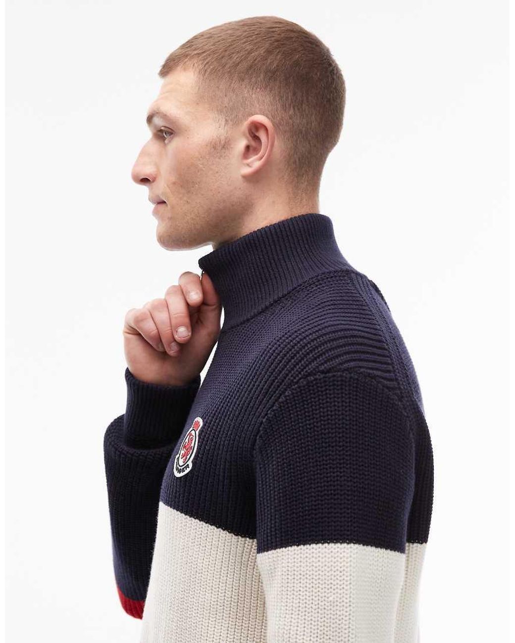 Tommy Hilfiger Blue Crest Colorblock Zip Through Fleece for men