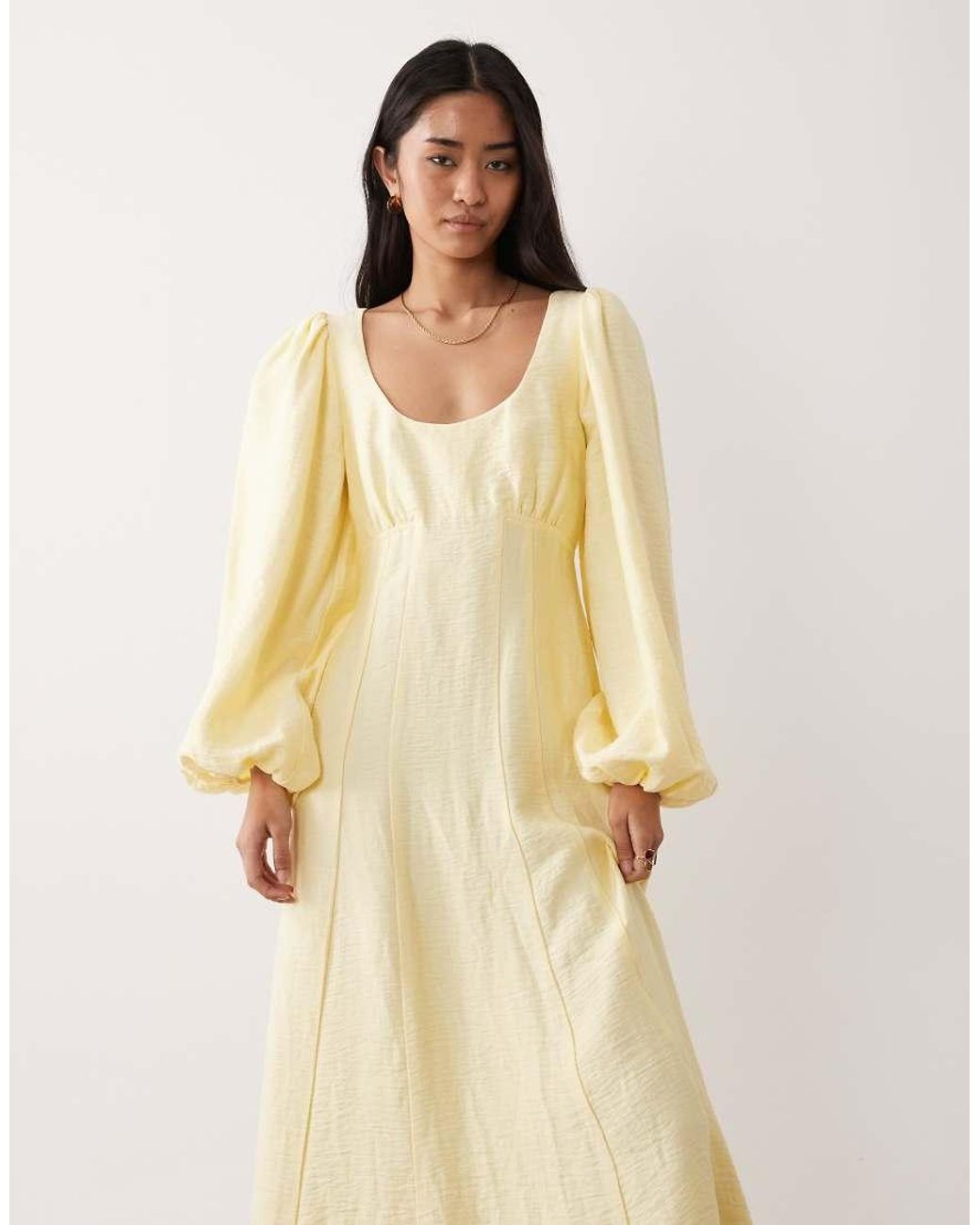 Nobody's Child Natural Keya Occasion Bow Detail Open Back Midi Dress