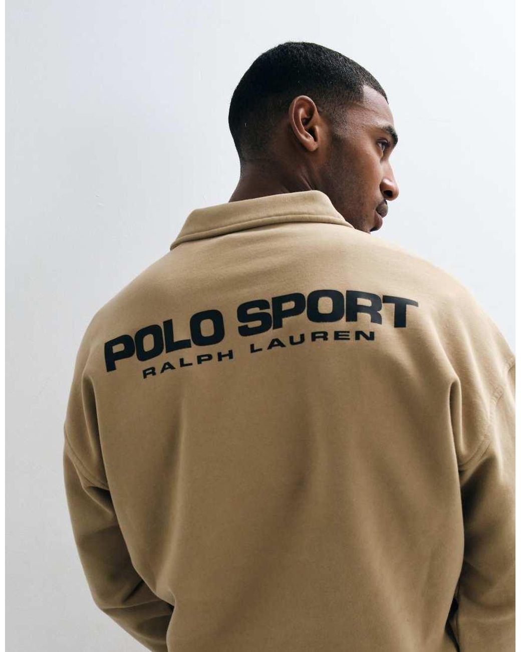 Polo Ralph Lauren Natural Bear Sport Back Print Quarter Zip Sweatshirt for men