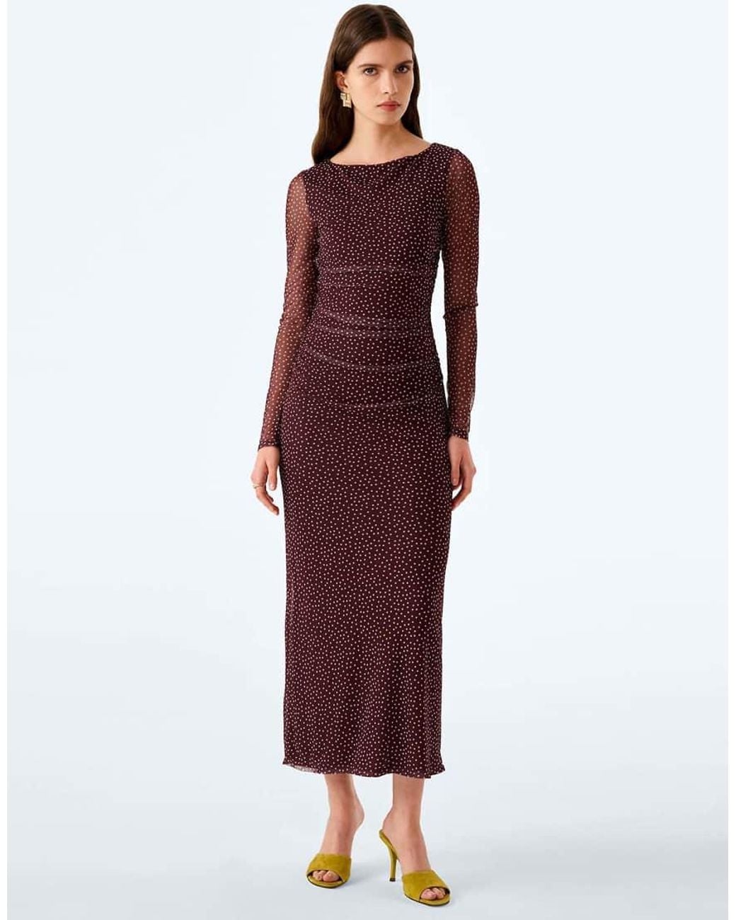 OMNES Red Hollis Polka Dot Maxi Dress