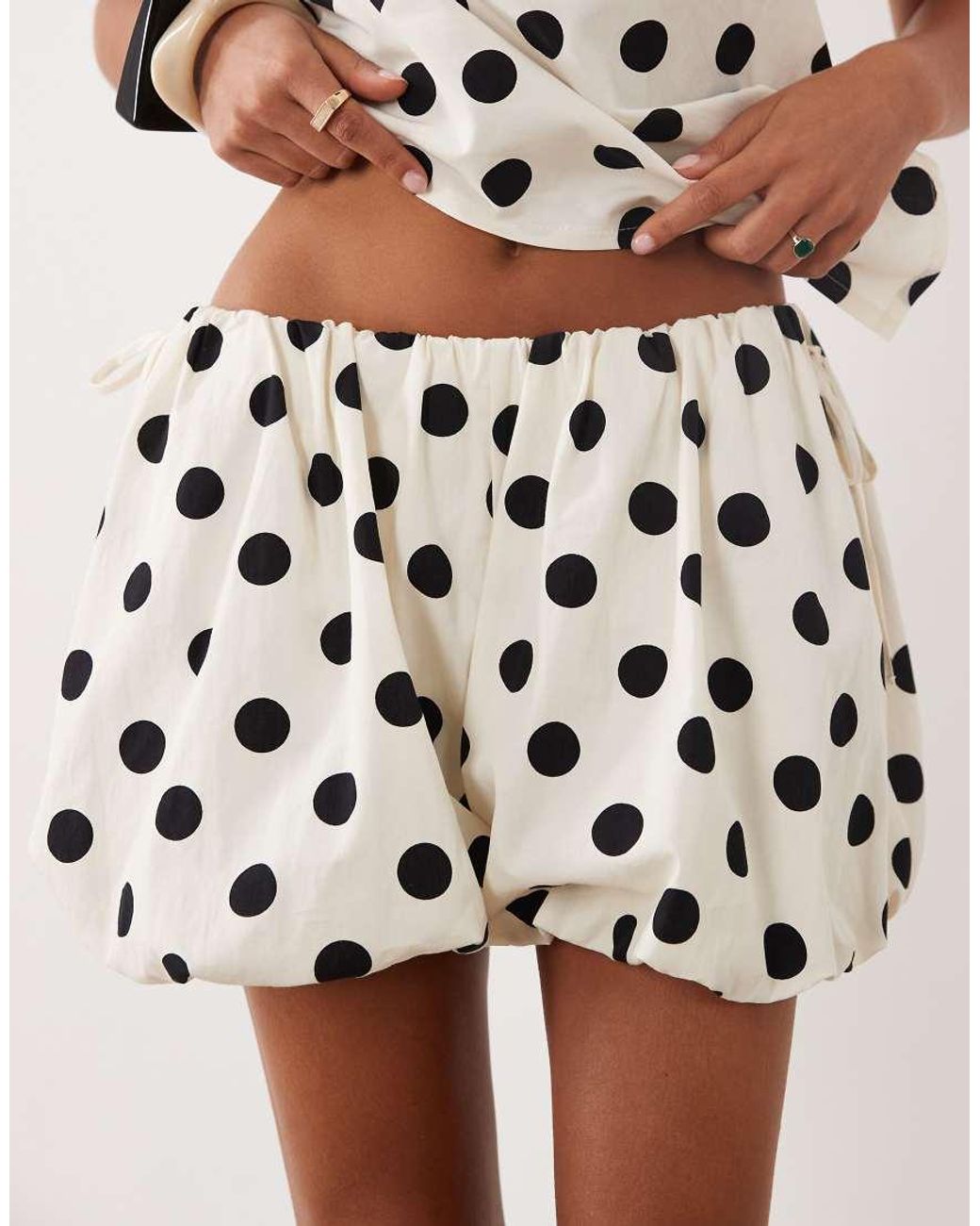 ASOS White Bubble Hem Tie Side Shorts