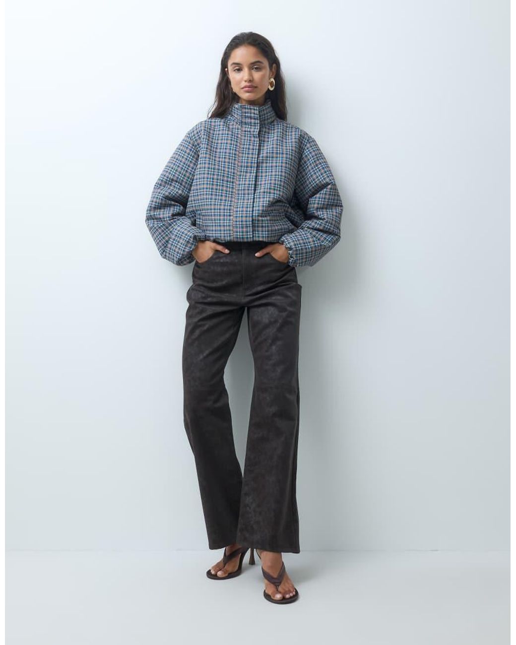 Vero Moda Blue Wide Leg Faded Look Trousers