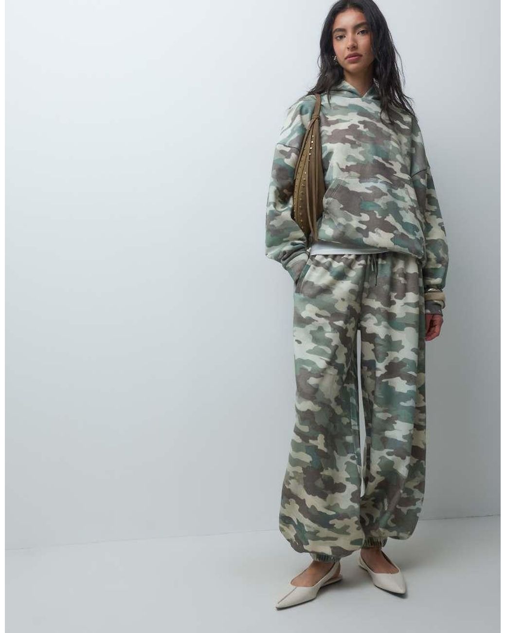 ASOS Gray Camo Print Hoodie Co-ord