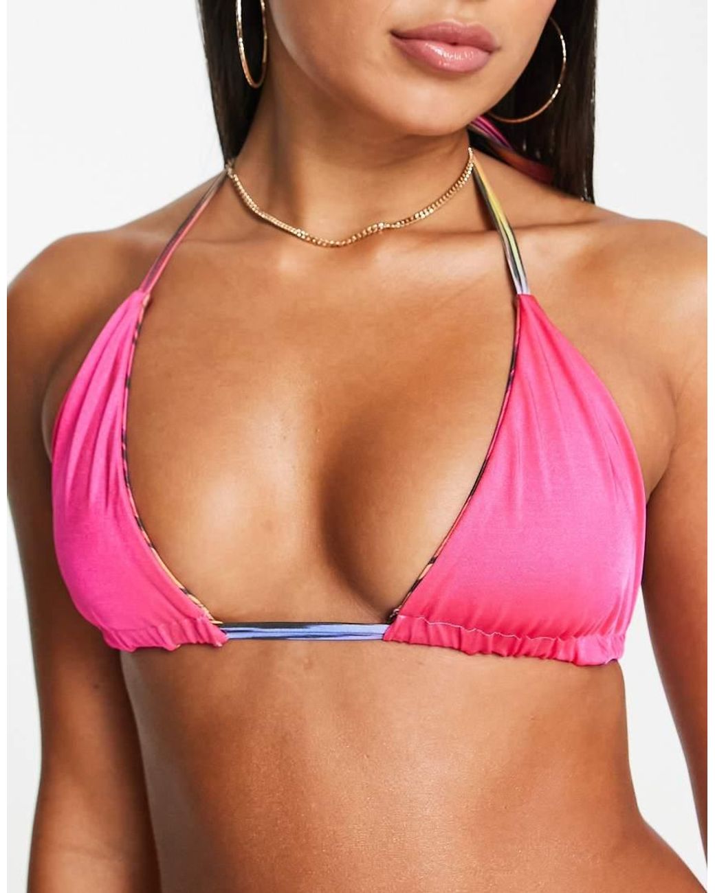 ASOS Multicolor Reversible Triangle Bikini Top