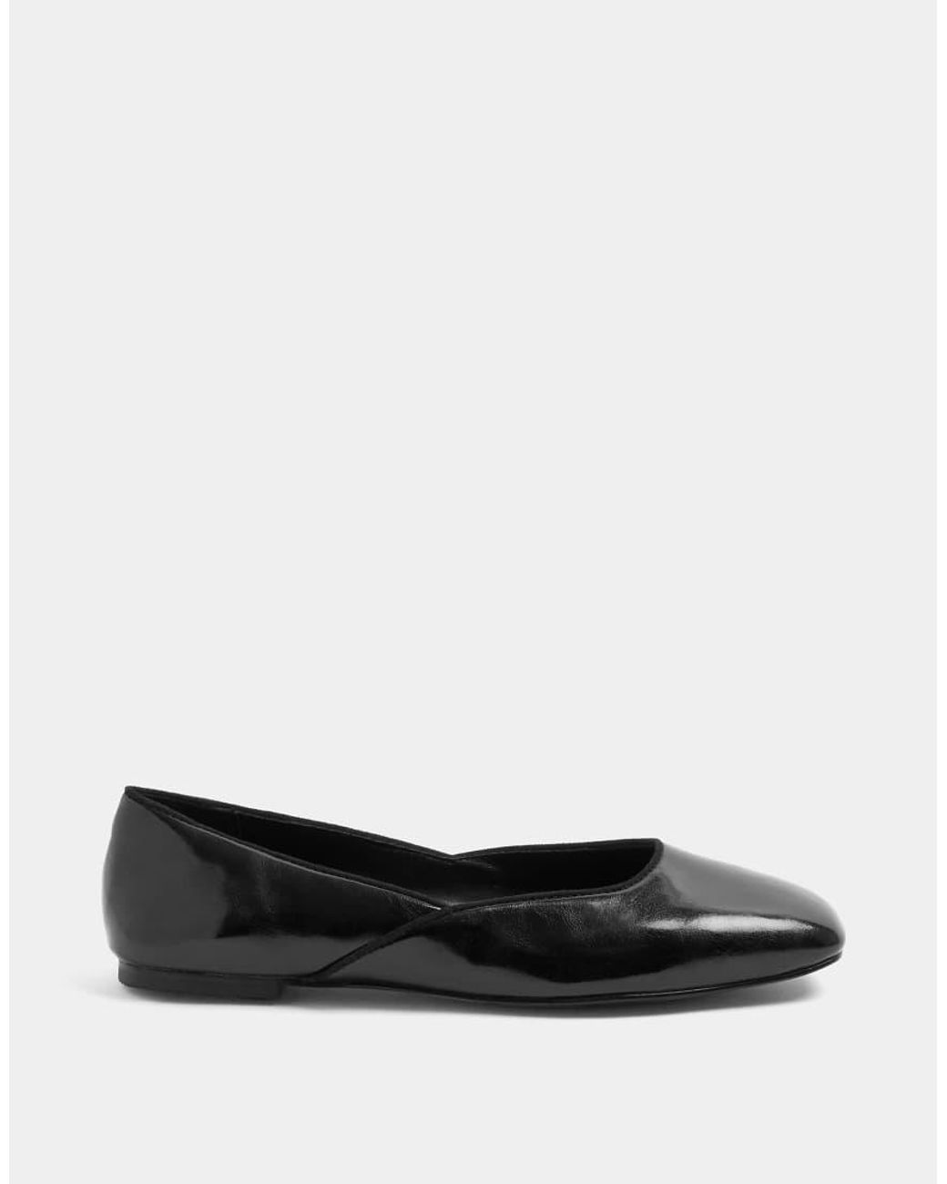 Yours Clothing Black Wide Fit Square Toe Ballet Pumps