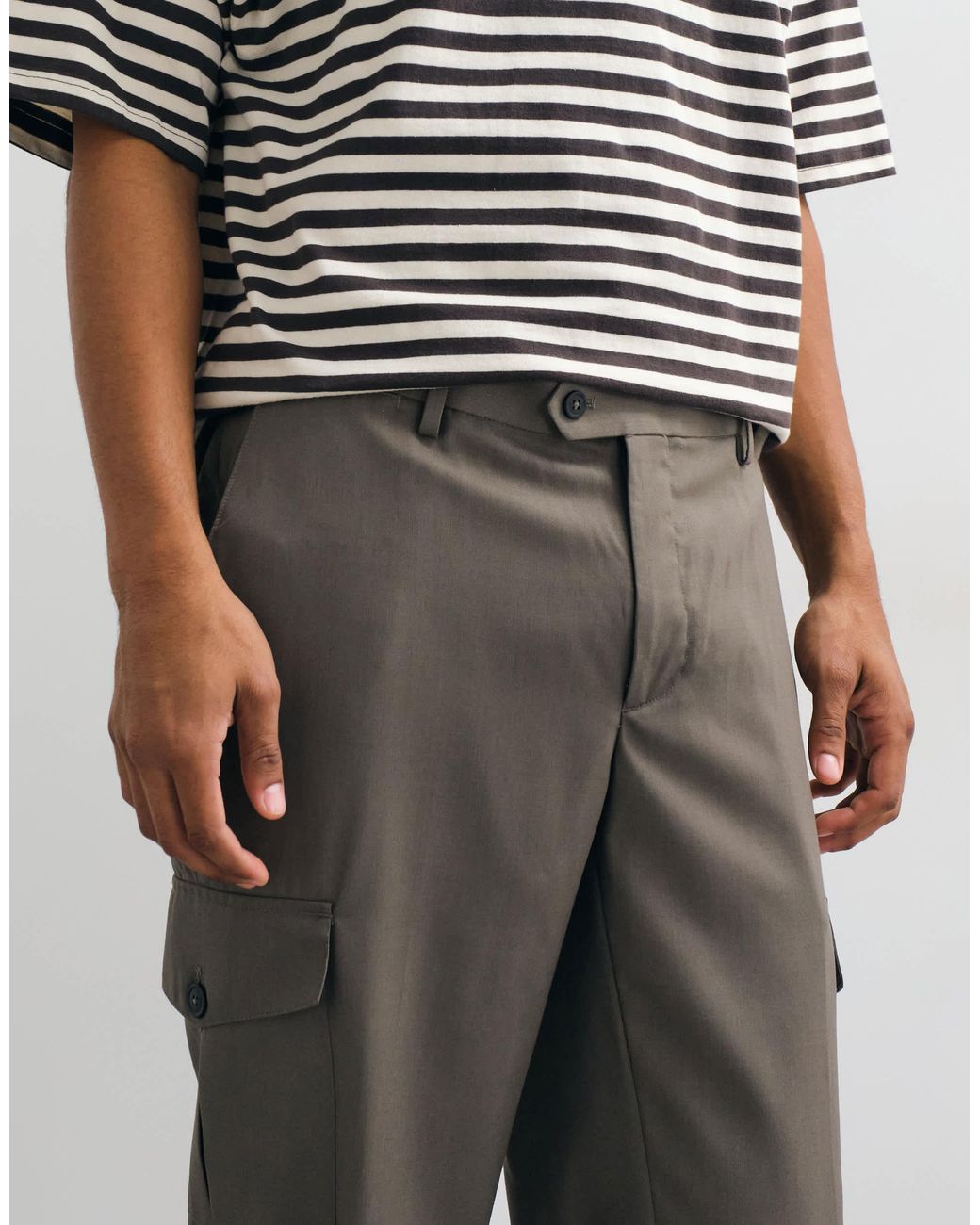 Mango Gray Utility Trouser for men