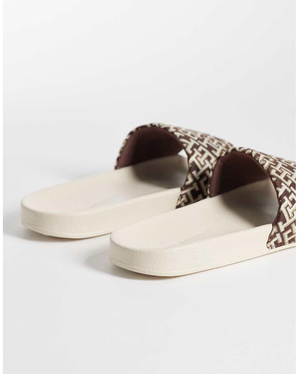Tommy Hilfiger Natural Monogram Pool Slider
