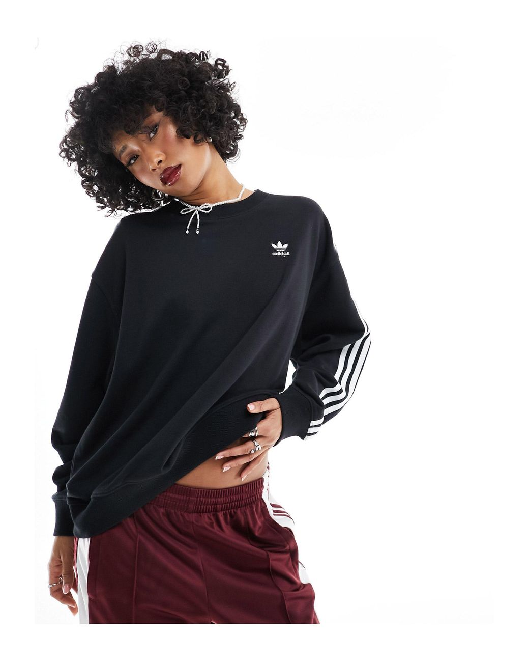Adidas oversized deals sweatshirt black