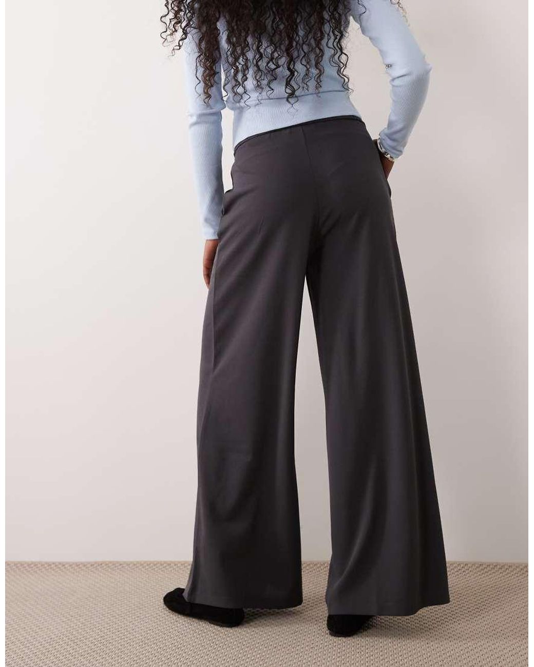 Jdy White High Rise Wide Leg Tailored Pants