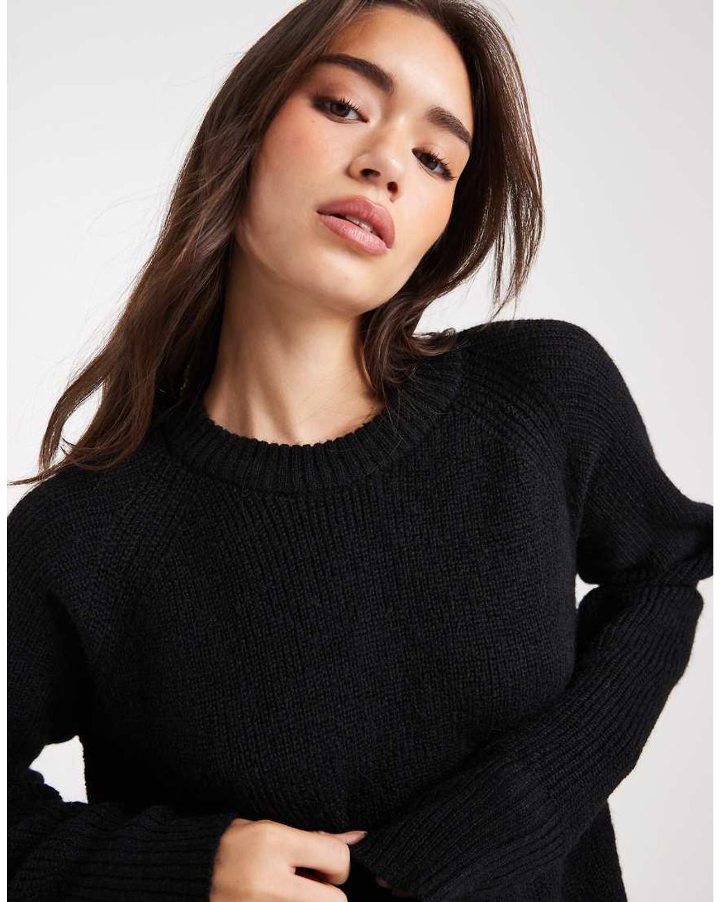 Miss Selfridge Black Crew Neck Knitted Mini Dress
