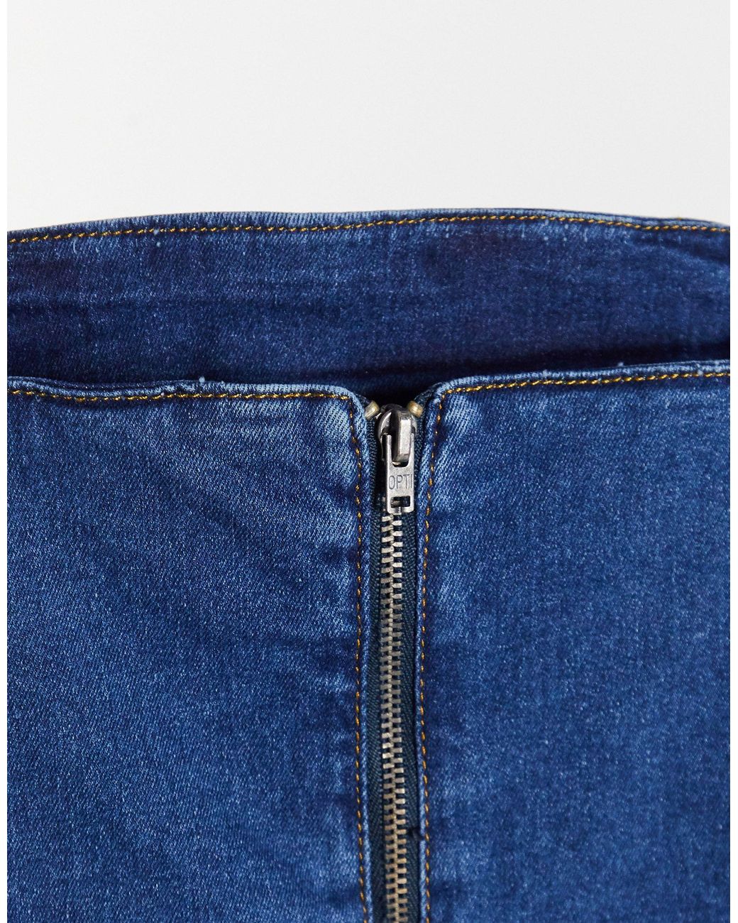 New Look – mini-jeanskleid mit puffärmeln in Blau - Lyst