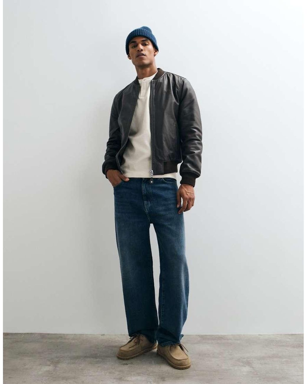 Giacca Bomber di Schott Nyc in Gray da Uomo