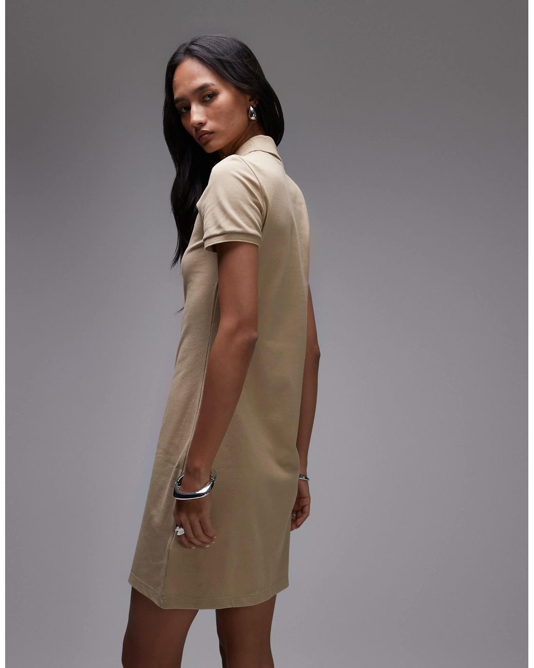 lacoste brown dress LACOSTE Skipper Knit Dress F(ONE SIZE) / OFF White