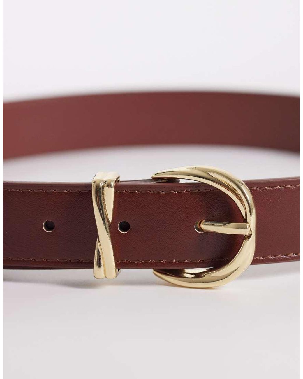 Mango Brown Faux Leather Belt