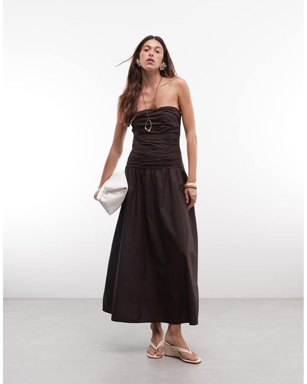 Gap Black Drop Waist Bandeau Maxi Dress