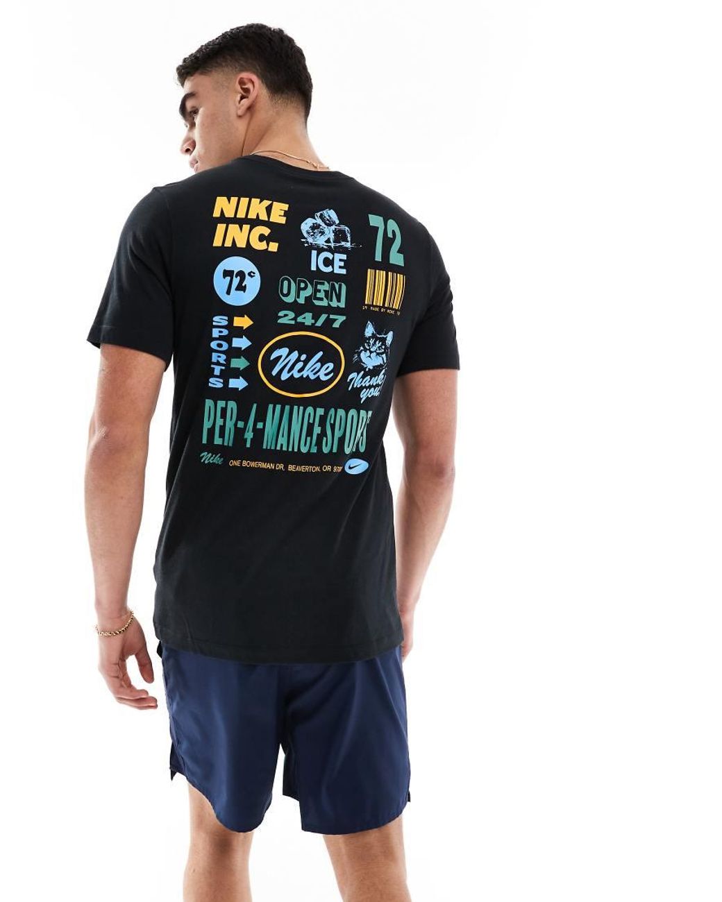 Nike Dri Fit Back Print T Shirt in Blue for Men Lyst UK