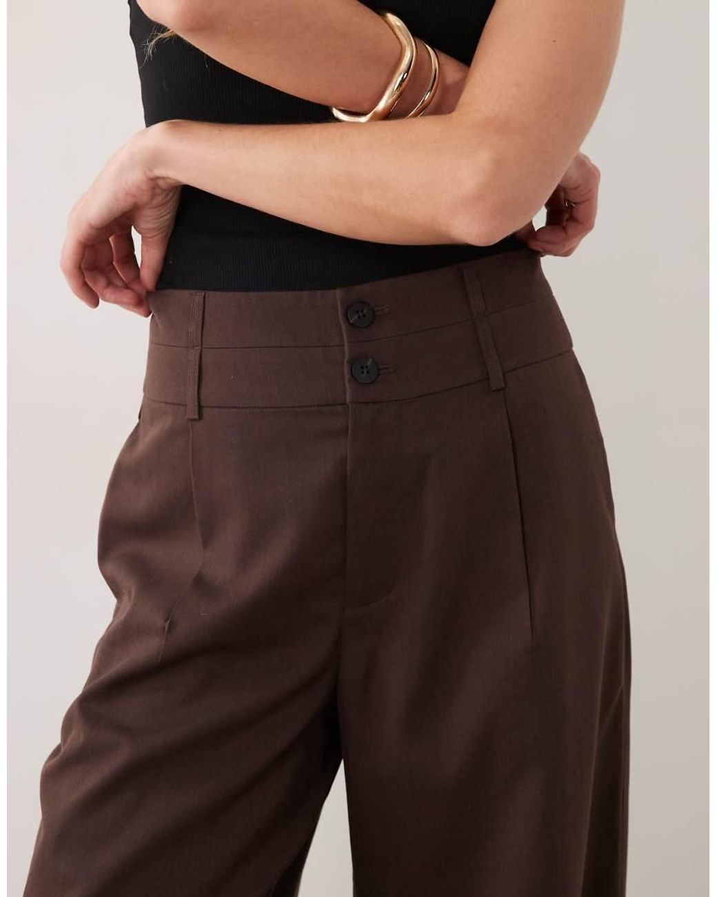 Vila Brown Tailored Wide Leg Pants Set