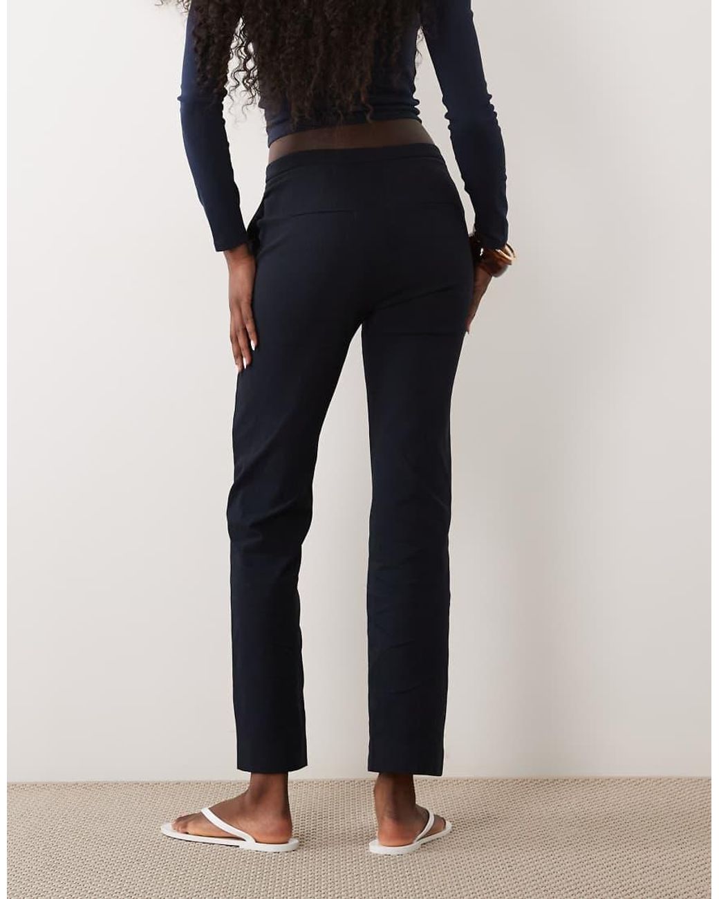 Mango Blue Tailored Slim Trouser