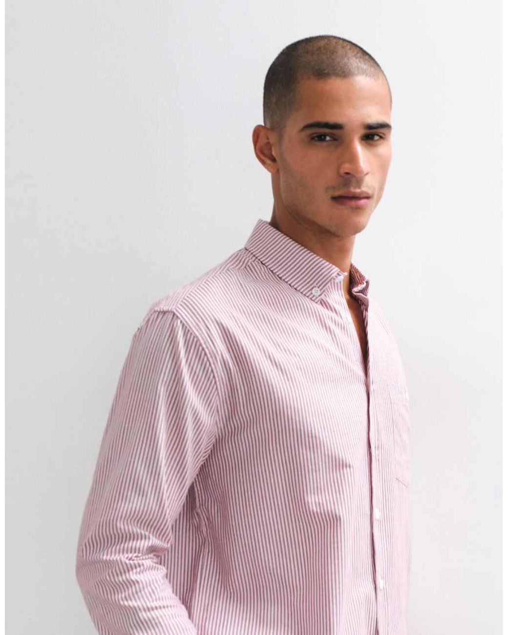 ASOS Pink Relaxed Oxford Stripe Shirt for men