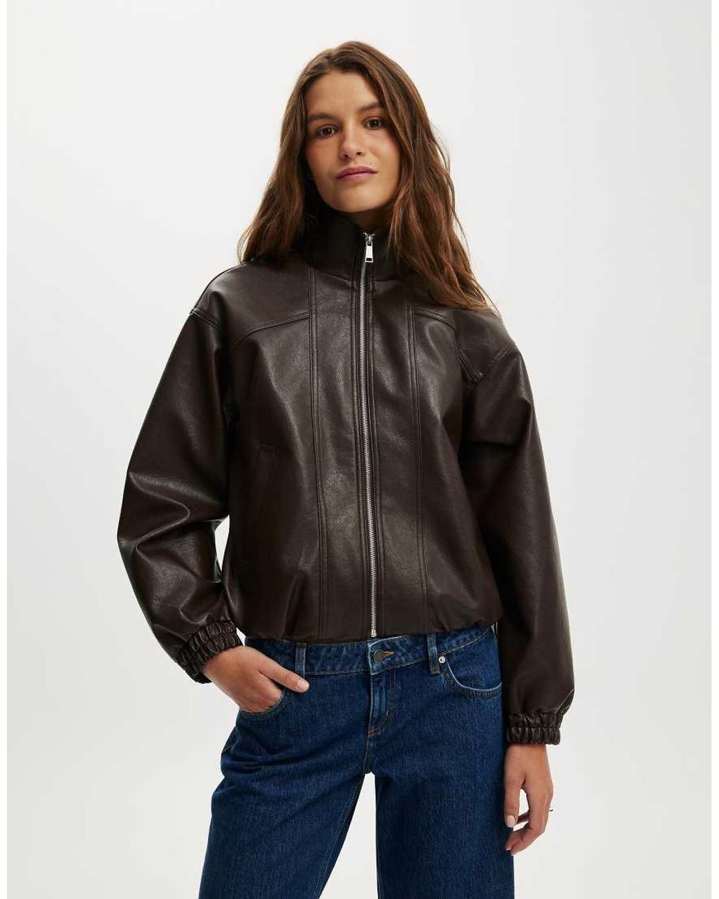 Cotton On Blue Ada Funnel Neck Bomber