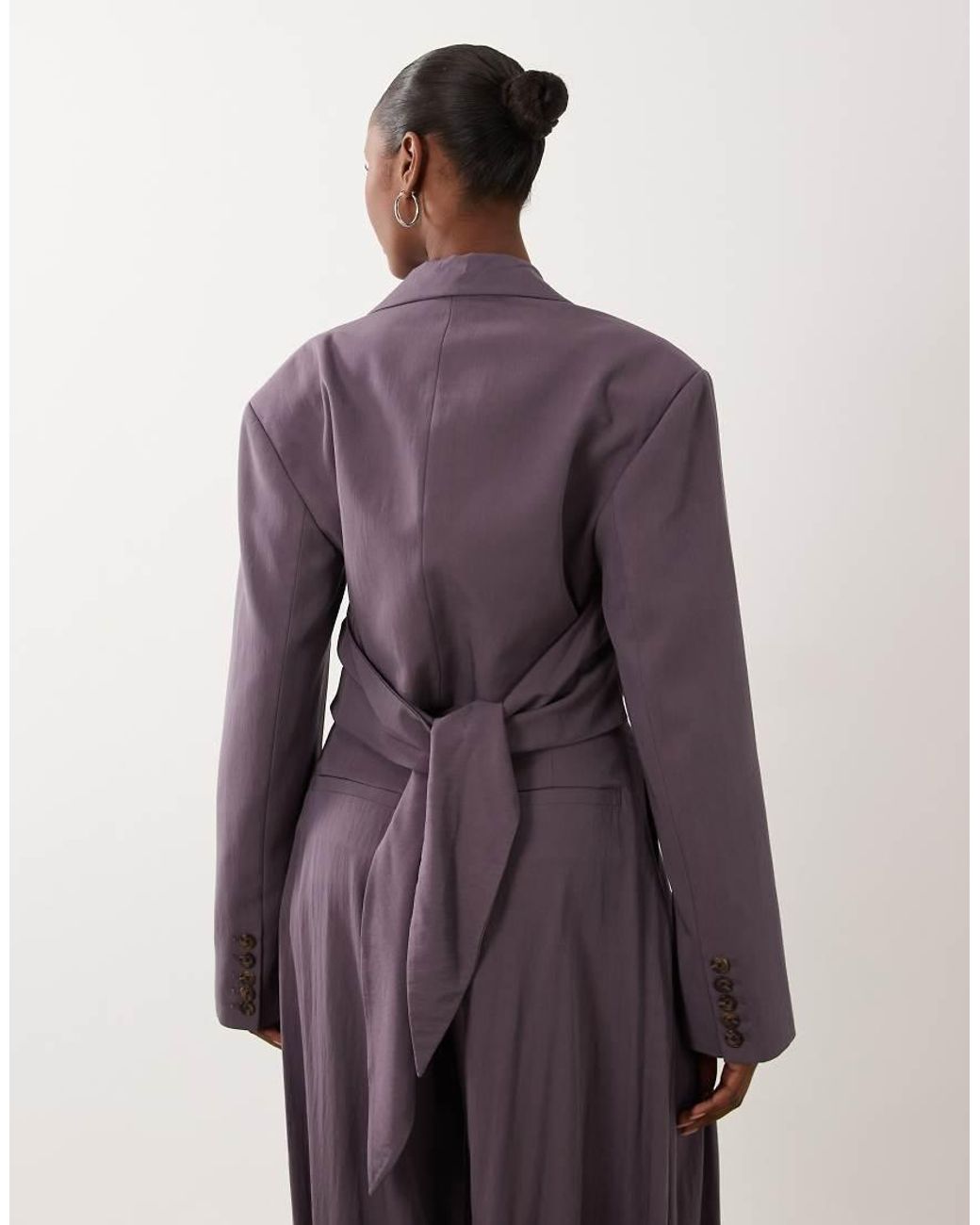 ASOS Purple Tailored Drape Tie Waist Blazer Co-Ord