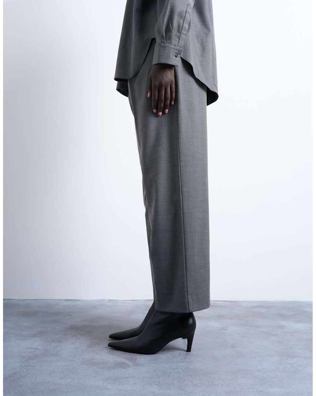 TOPSHOP White Co Ord Pleated Slouchy Trouser