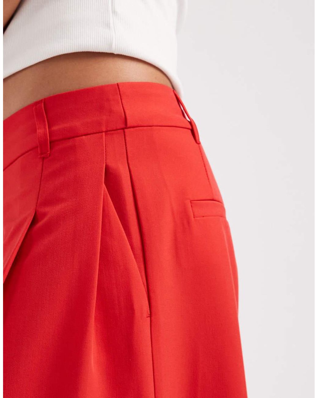 ASOS Red Tailo High Waist Culotte Pants