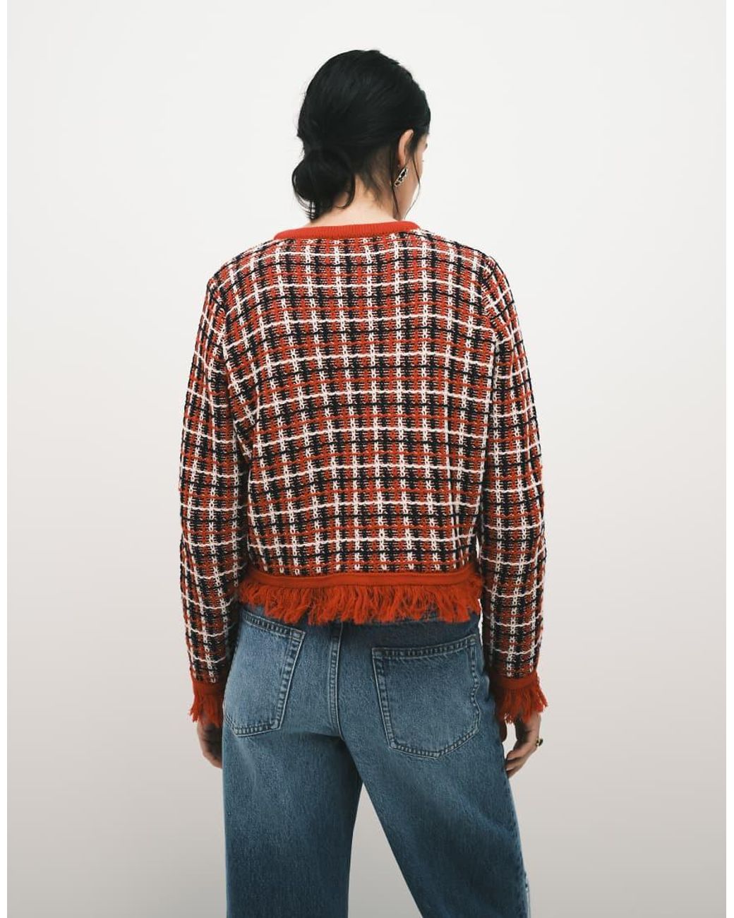 ASOS Red Knitted Tweed Cardigan Co-Ord