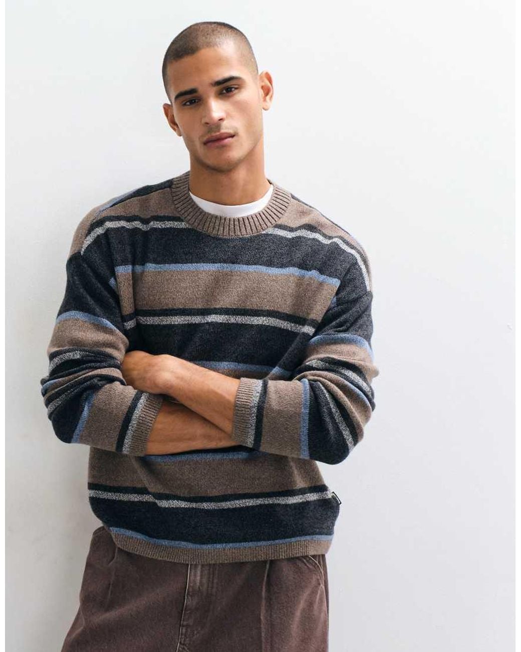 Hollister Blue Crew Neck Knitted Jumper for men