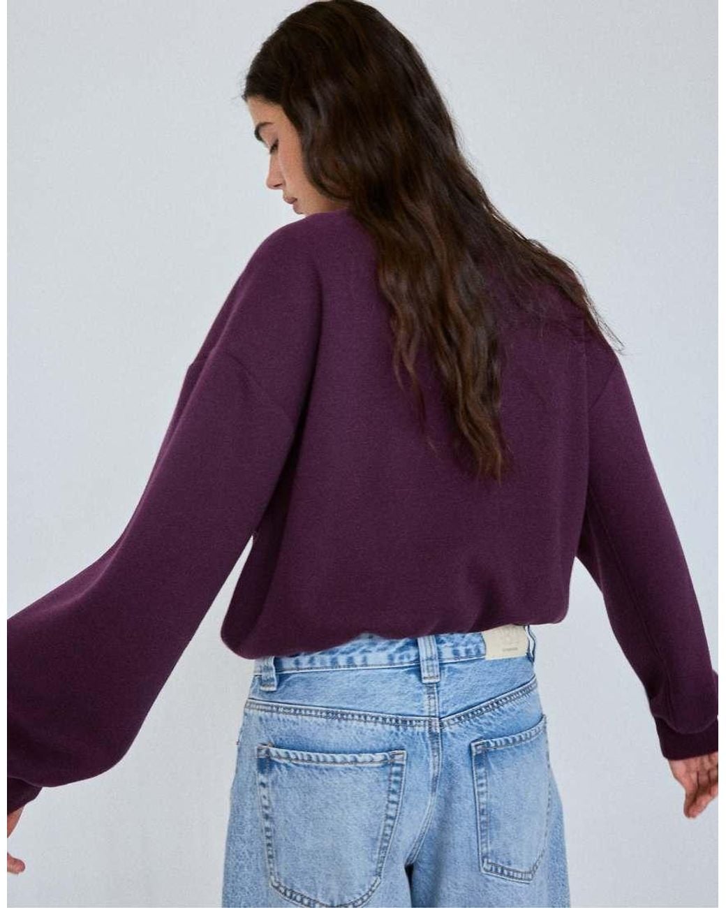 Stradivarius Blue Basic Sweatshirt