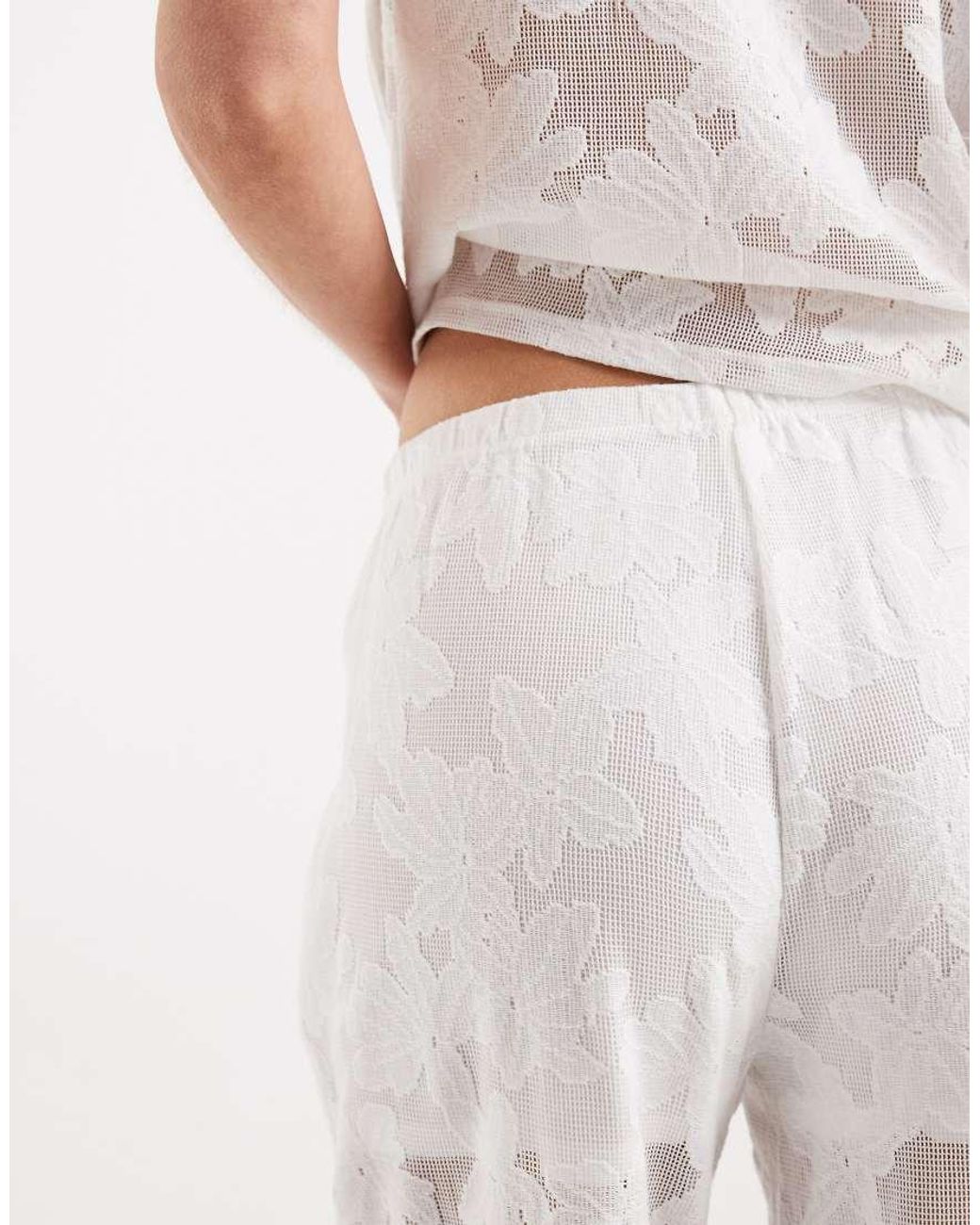 ONLY Natural Wide Leg Lace Trouser Co-ord