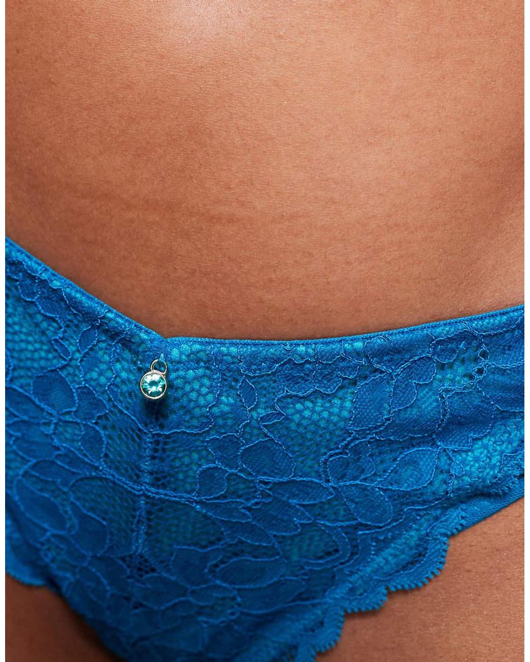 Ann Summers Blue Sexy Lace Contrast Brazilian