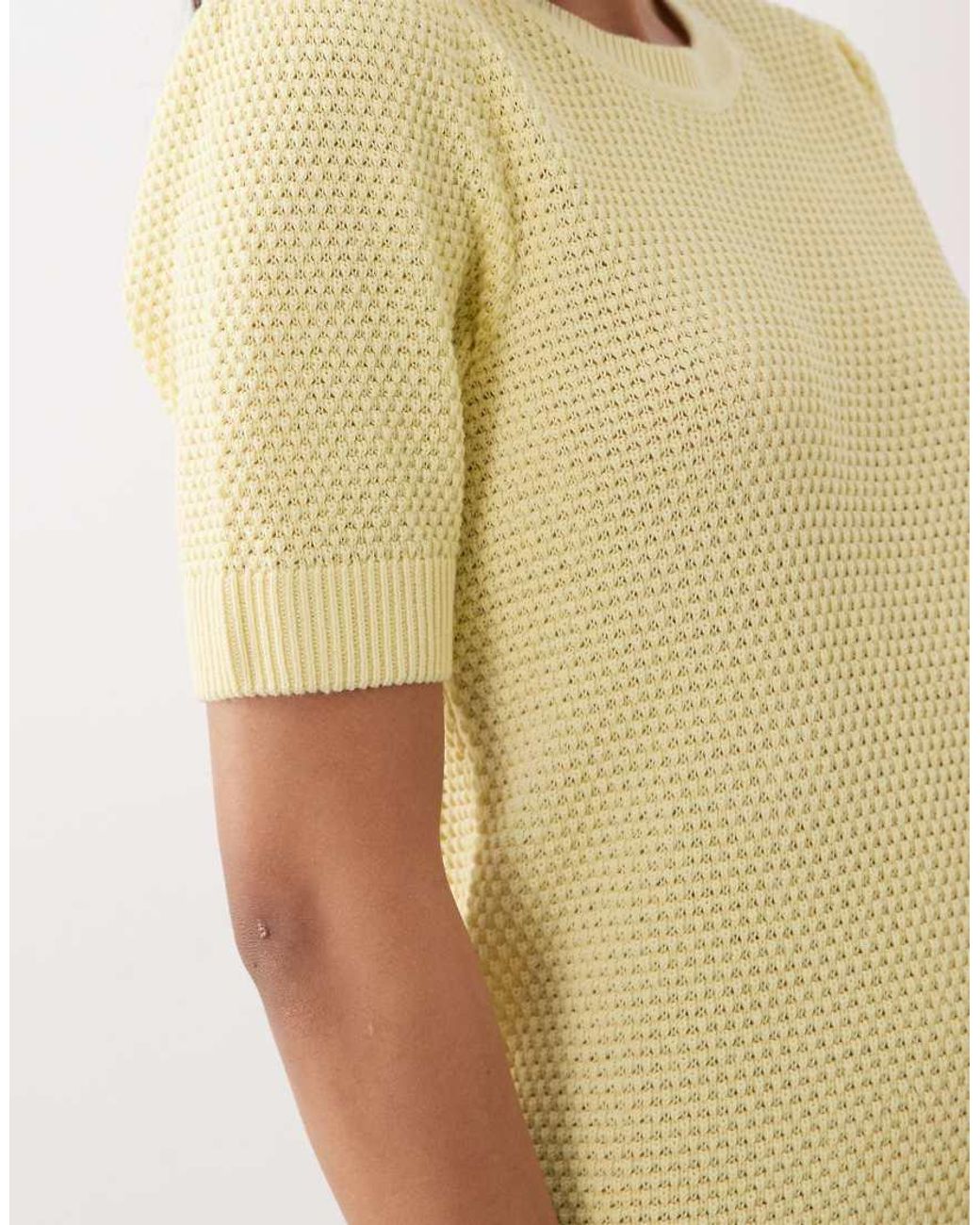 Vila Natural Textured Cotton Knit Top