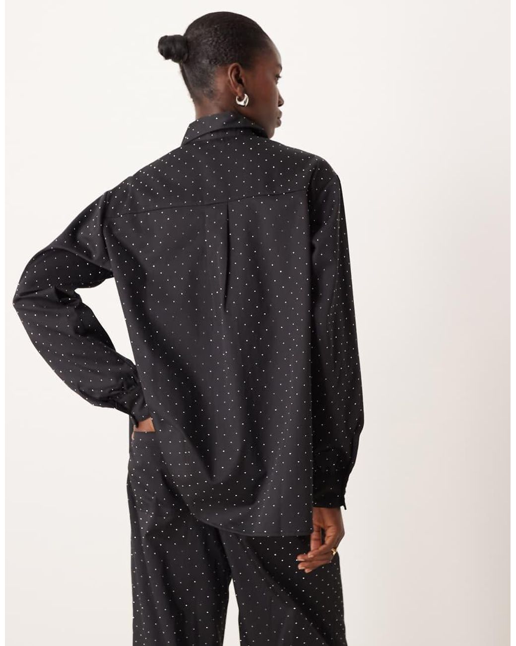ASOS Black Oversized Hotfix Shirt Co-ord