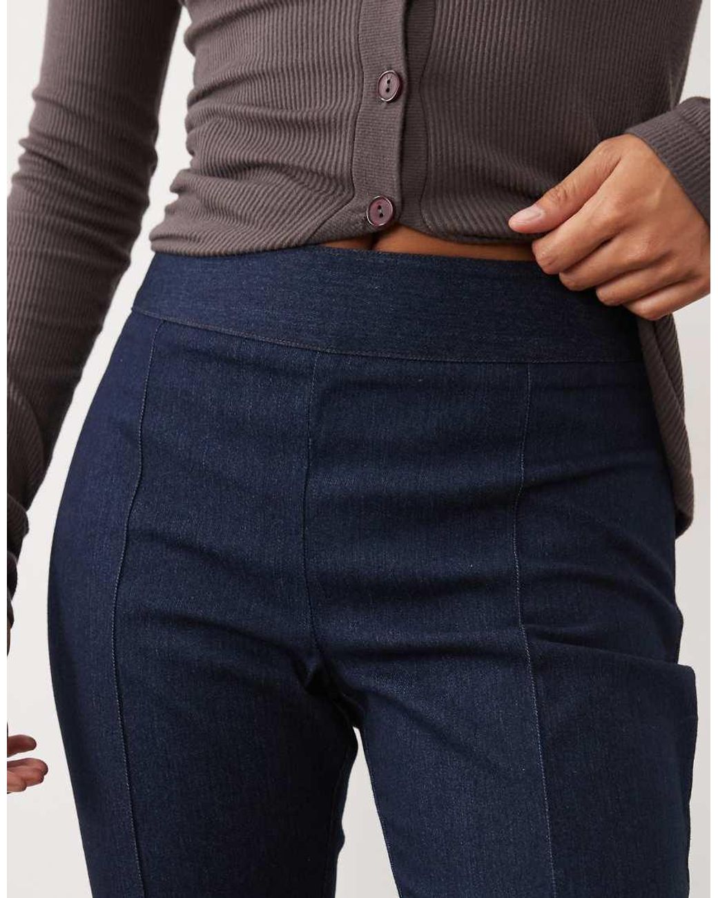 River Island Blue Denim Capri Trousers