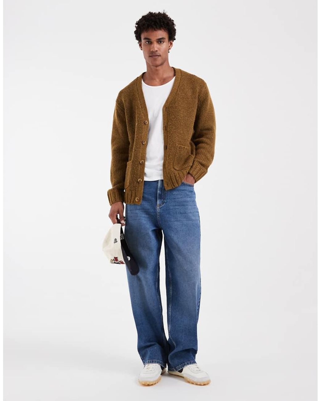 Levi's Brown Mammoth Button Up Knitted Cardigan for men