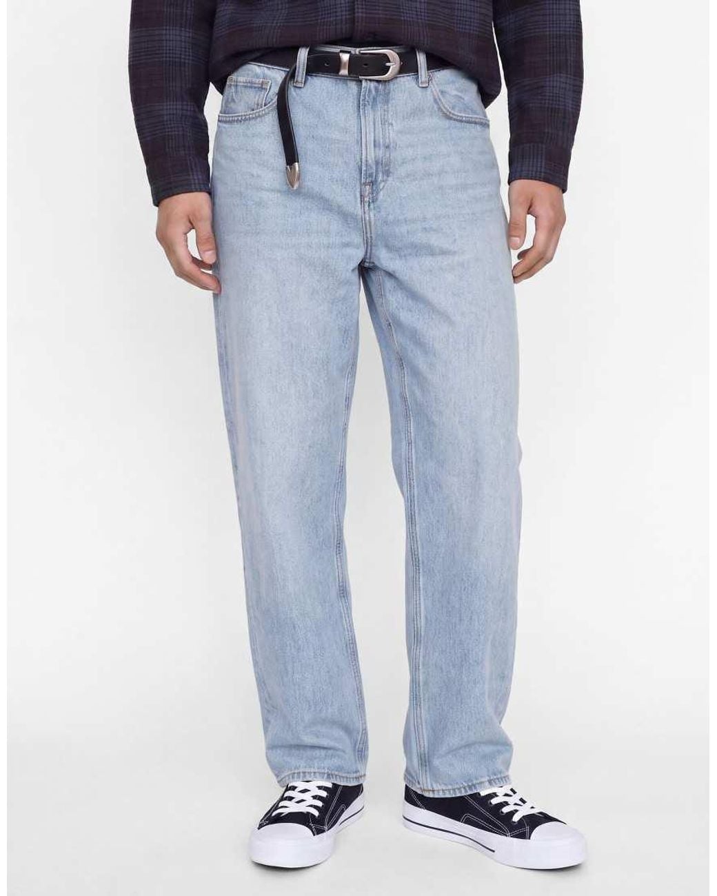 Jack & Jones Blue Alex High Rise baggy Fit Jeans for men