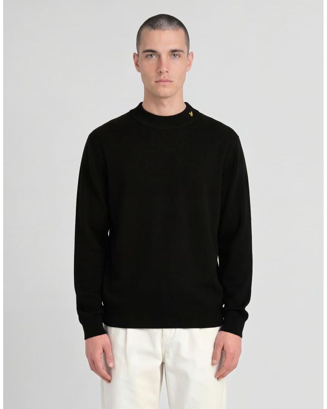 Lyle & Scott Black Mid Knits Knitted Turtle Neck Jumper for men