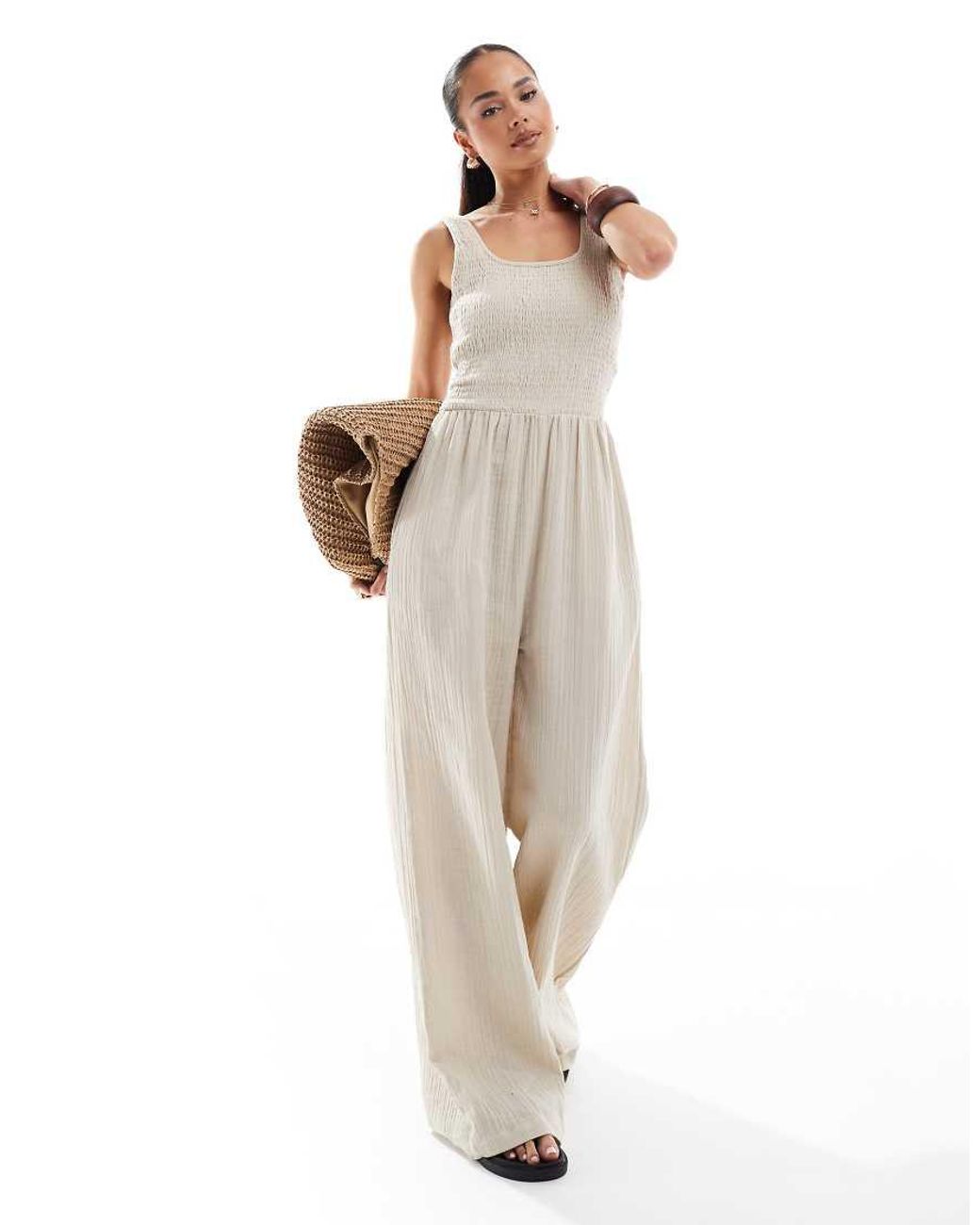 Brave Soul White Scoop Neck Jumpsuit