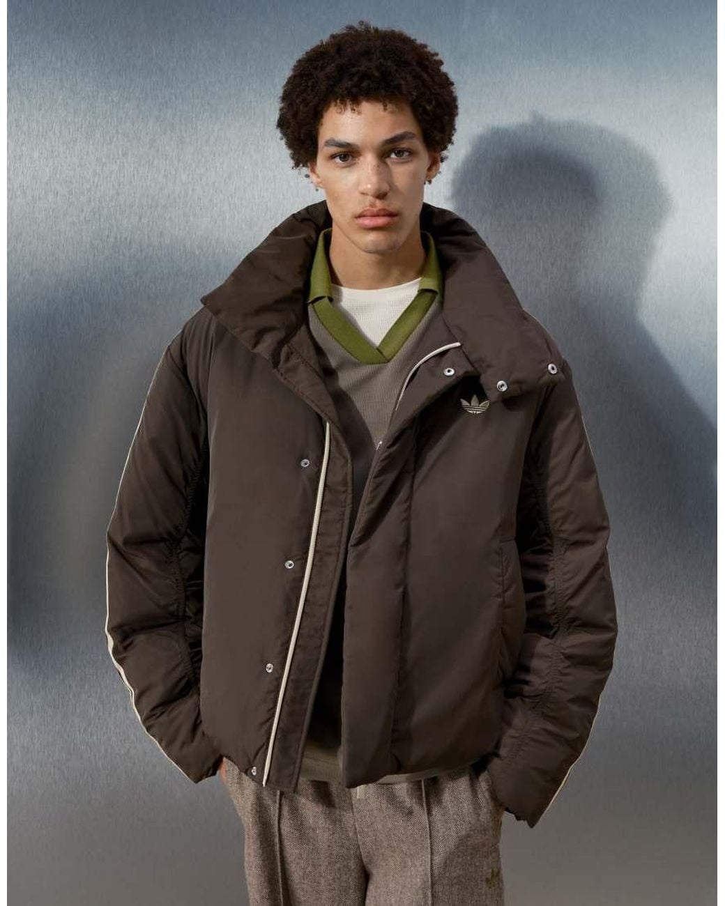 adidas Originals x ASOS Brown Oversized Puffer Jacket for men