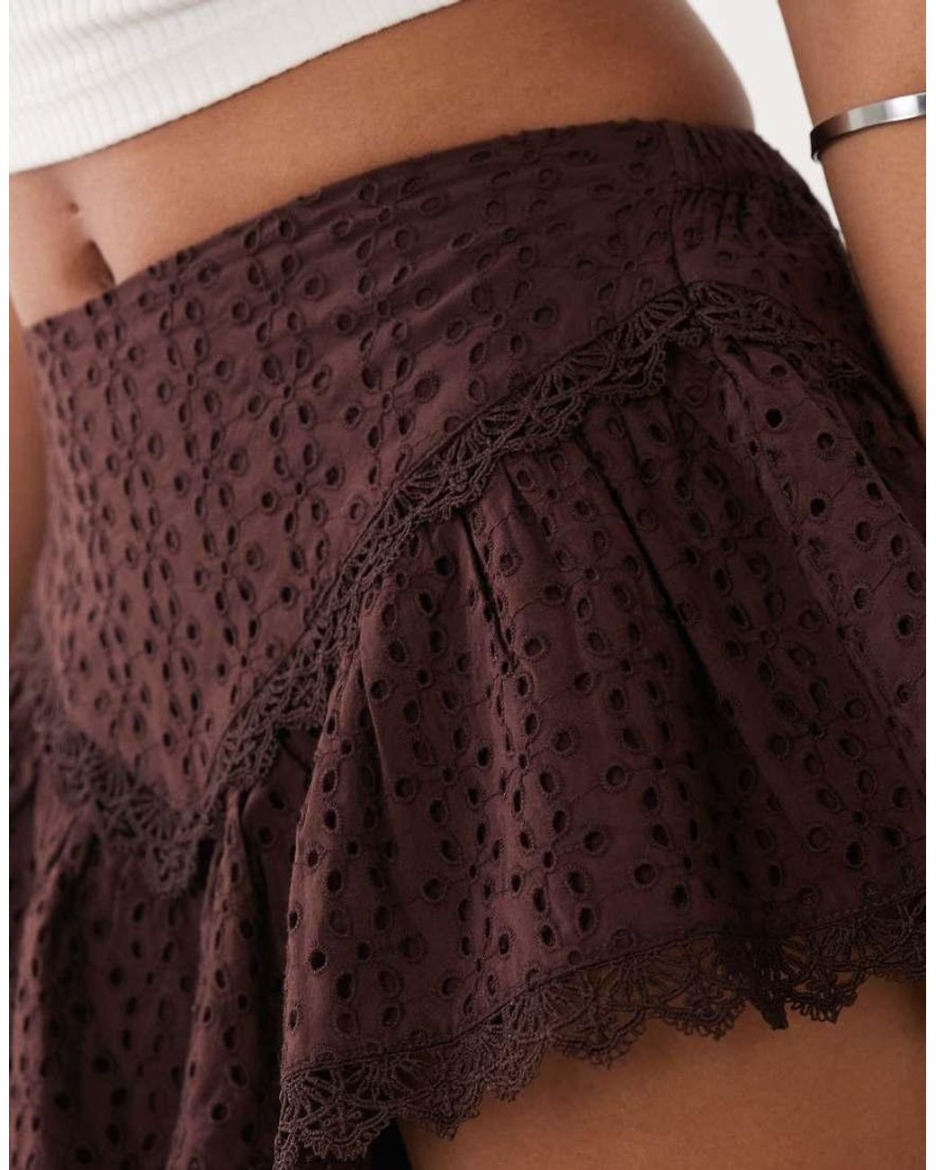 Miss Selfridge White Broderie Shorts