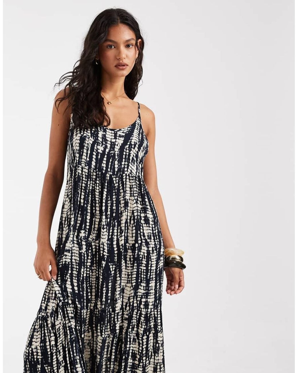ONLY White Tiered Maxi Dress