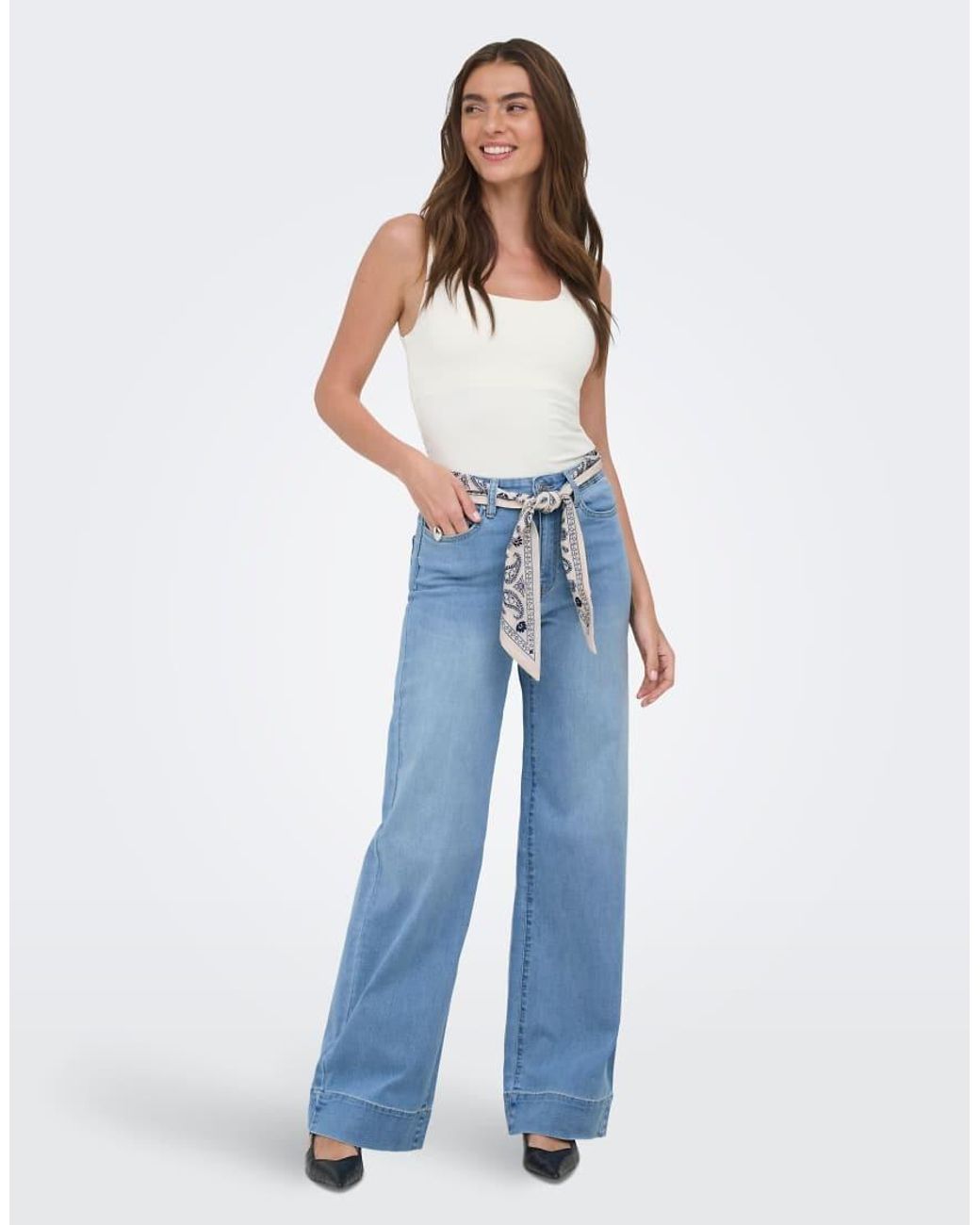 ONLY Blue Wide-Fit Jeans