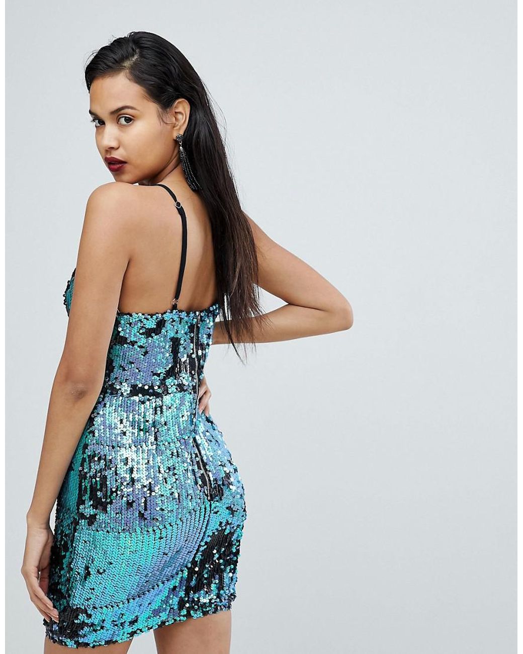 PrettyLittleThing Sequin Cami Dress in 
