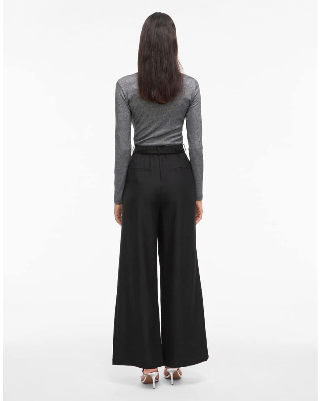 Vila Black Wide-Leg Trousers
