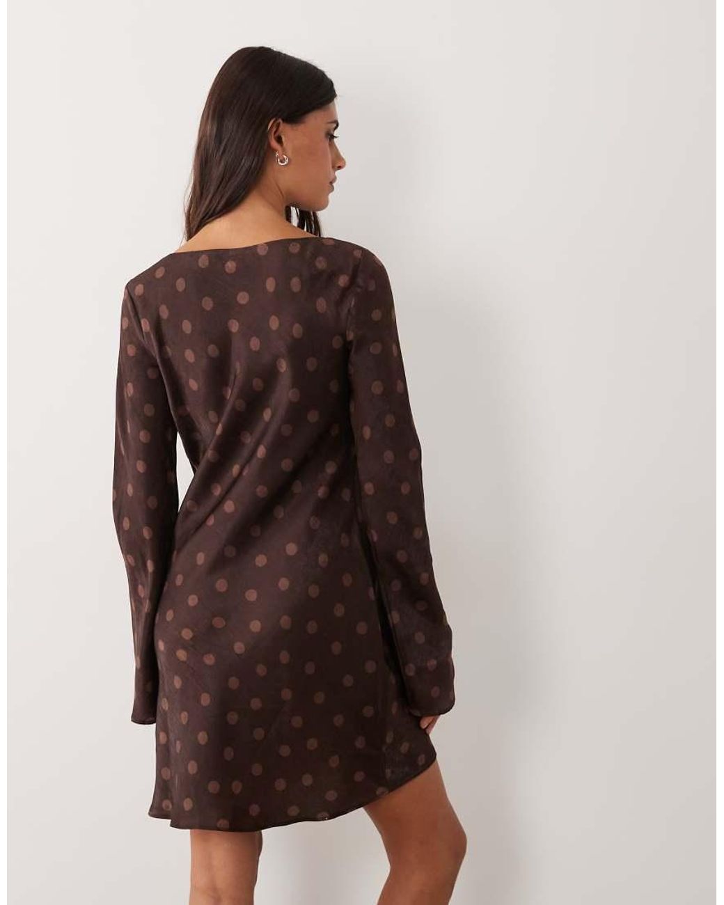 New Look Brown Long Sleeve Mini Dress