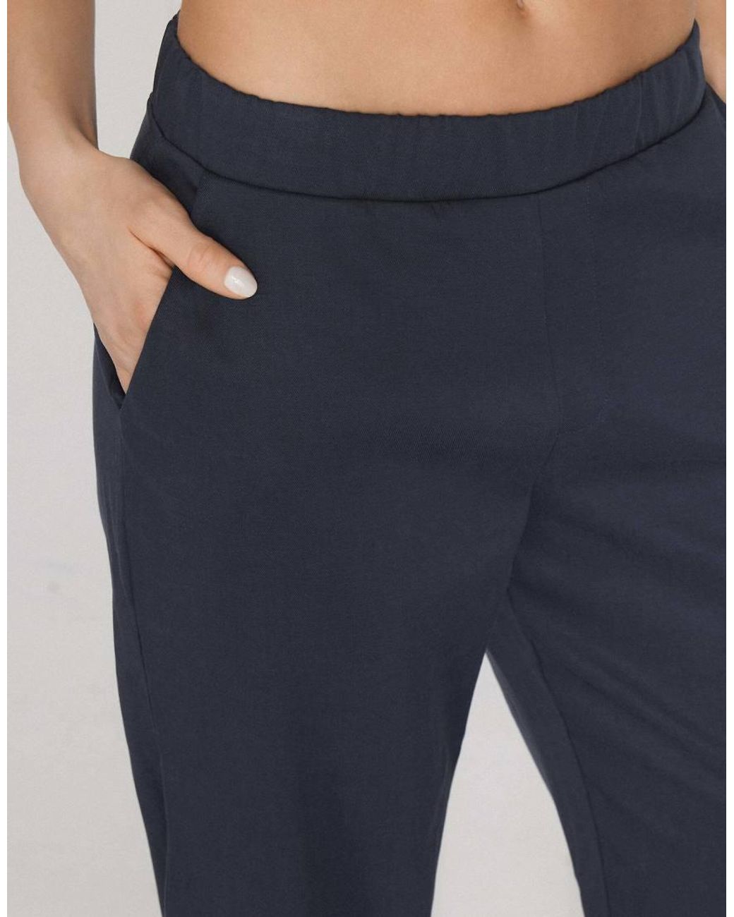 Tezenis Blue Gabardine Cigarette Trousers
