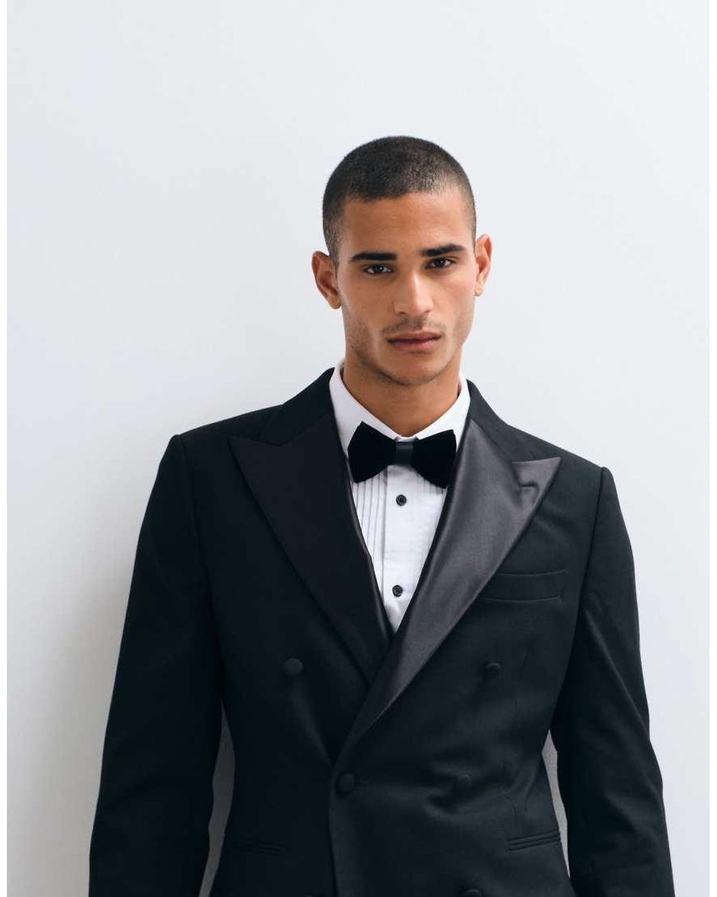 ASOS Blue Slim Double Breasted Tuxedo Suit Jacket for men