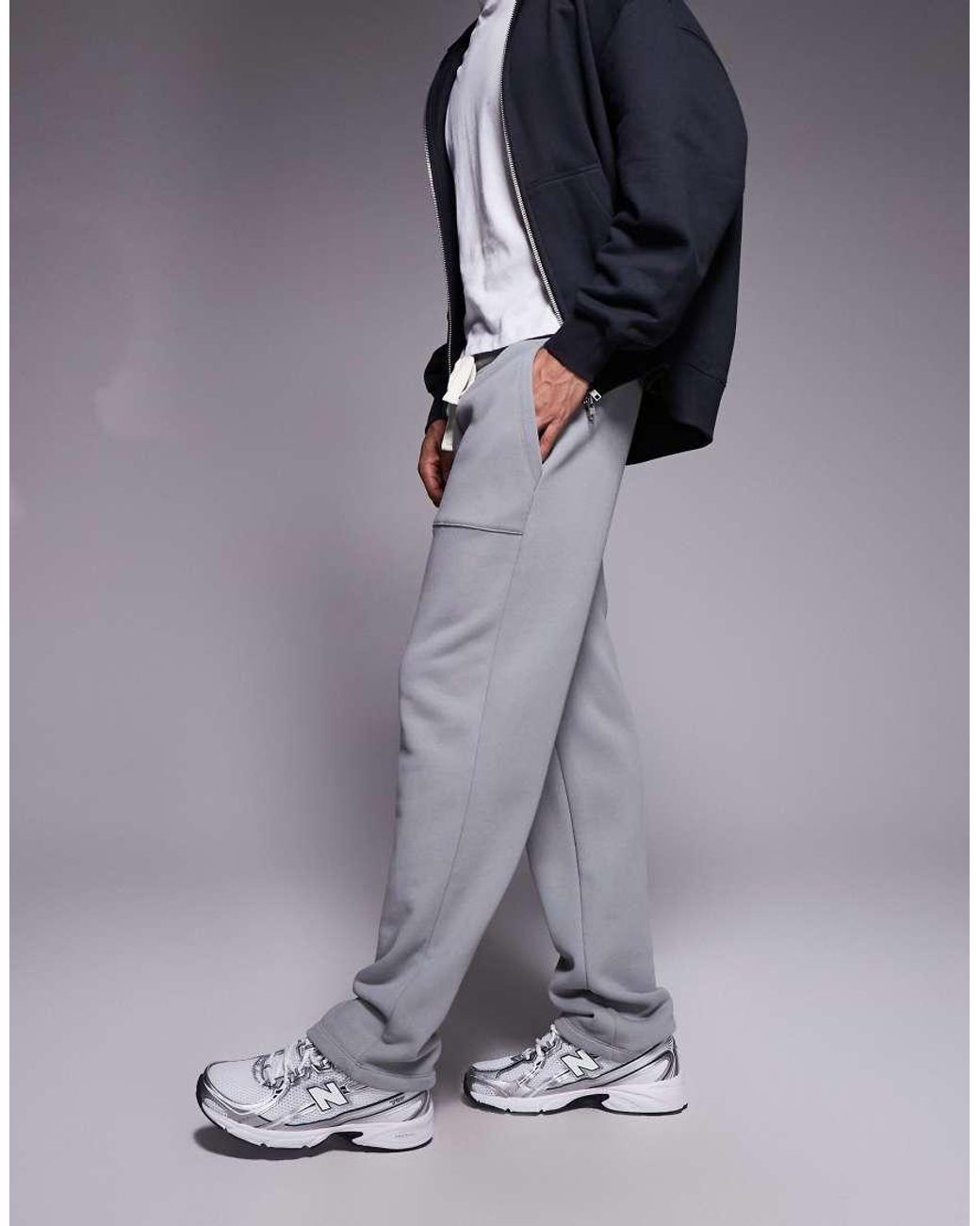 ASOS Gray Straight Leg Heavyweight Jogger for men