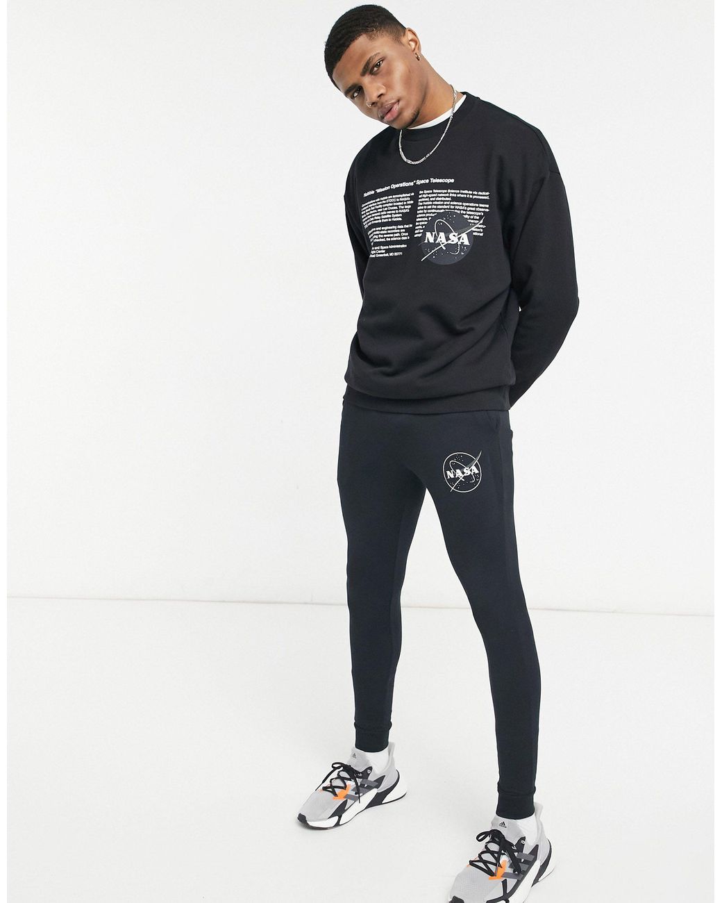 ASOS Co-ord Super Skinny jogger With Nasa Print in Black for Men - Lyst
